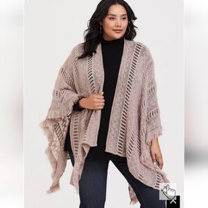 Torrid Open Knit Woven Ruana